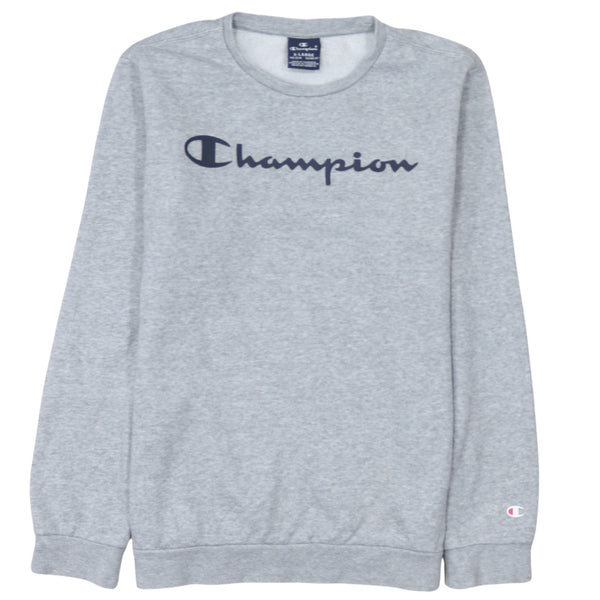 Champion 90's Spellout Crew Neck Sweatshirt XLarge Grey