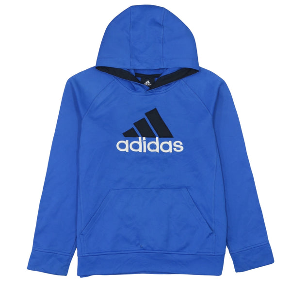 Adidas 90's Spellout Pullover Hoodie Women's Large Blue