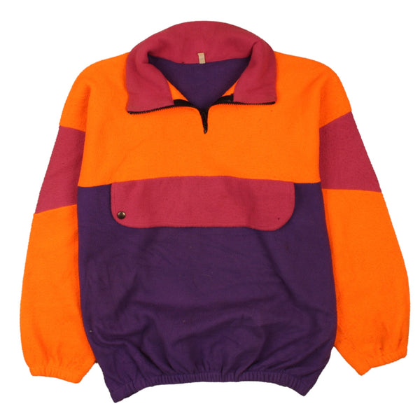 Active 90's Hiking Warm Quarter Zip Fleece Jumper XXLarge (2XL) Orange
