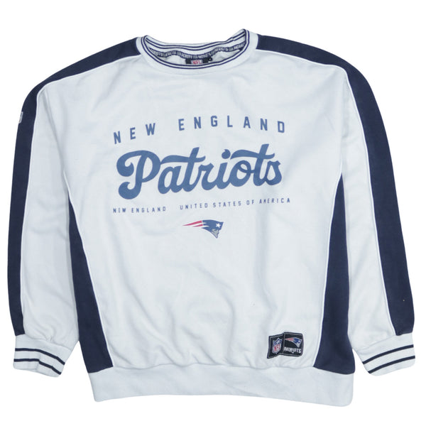 NFL 90's New England Patriots Crew Neck Sweatshirt Medium White