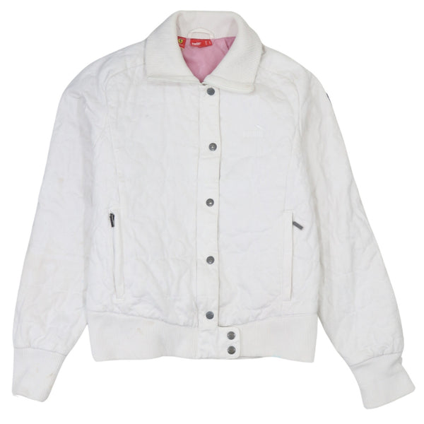 Puma 90's Lightweight Button Up Sweatshirt Medium White