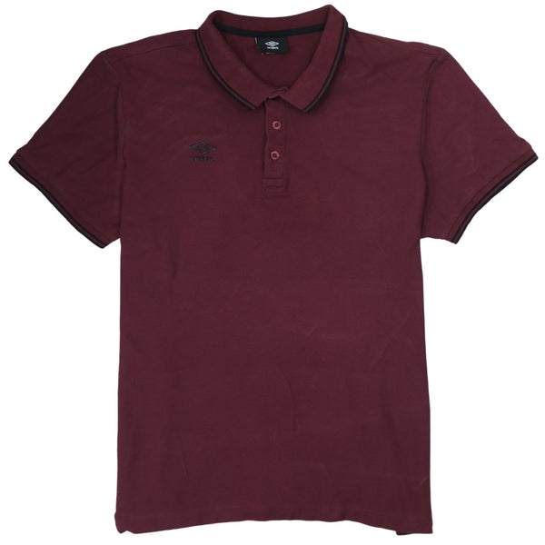 Vintage Umbro 90's Red Polo Shirt XXLarge 2XL Short Sleeve Cotton
