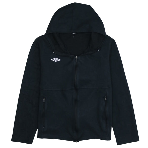 Vintage Umbro 90's Sportswear Black Hoodie, Full Zip, Men's Small