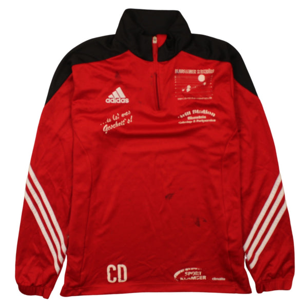 Adidas 90s Retro Red Lightweight Quarter Zip Sweatshirt Medium