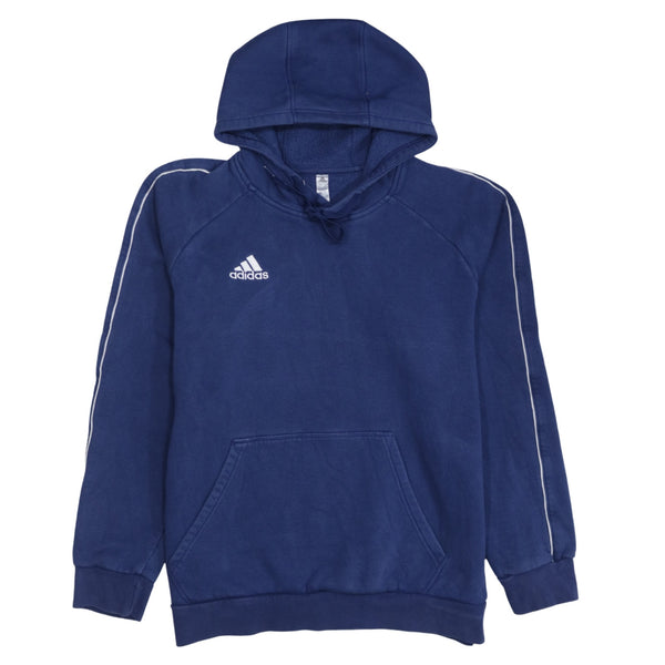 Adidas 90's Drawstring Pockets Pullover Hoodie Large Navy Blue