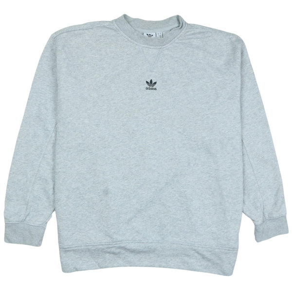 Adidas 90's Vintage Heavyweight Grey Crew Neck Sweatshirt Small