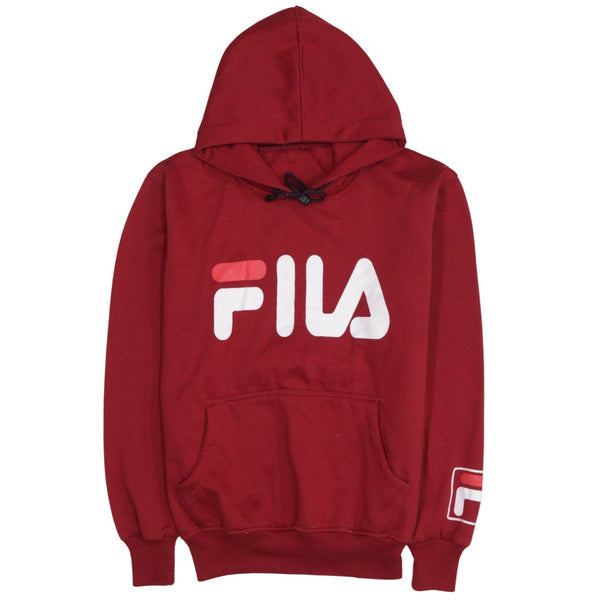 Fila 90's Spellout Pullover Hoodie Small  Red