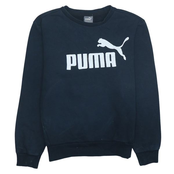 Puma Vintage 90's Black Crew Neck Sweatshirt XSmall Retro Spellout