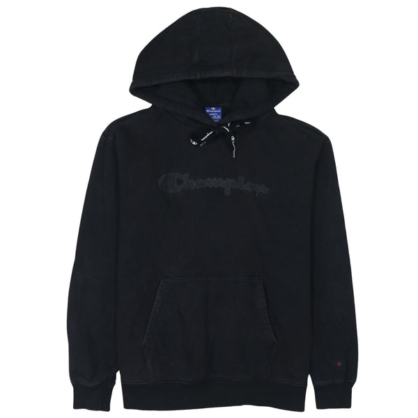 Champion 90's Spellout Pullover Hoodie Small Black