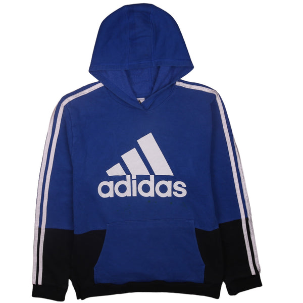 Adidas 90's Blue Spellout Pullover Hoodie Women's XLarge Vintage