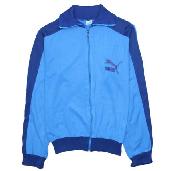 Puma 90's Blue Lightweight Zip Sweatshirt Men's Small Vintage
