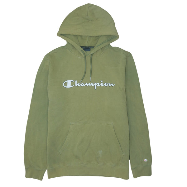 Vintage 90s Champion Green Spellout Hoodie Men's XL Pullover Cotton