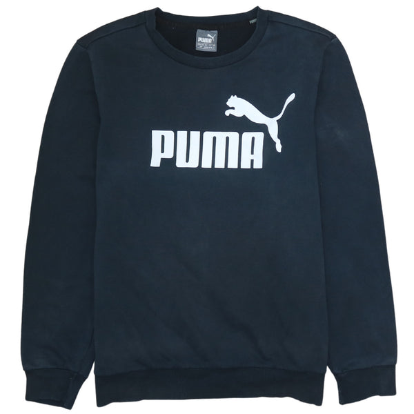 Puma 90's Black Spellout Crew Neck Sweatshirt Men's Small Vintage