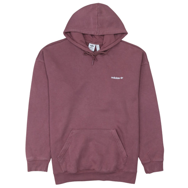 Adidas 90's Drawstring Pockets Pullover Hoodie Large Pink