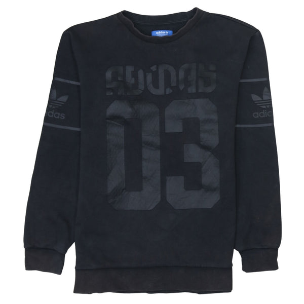 Adidas 90's Spellout Crew Neck Sweatshirt Medium  Black