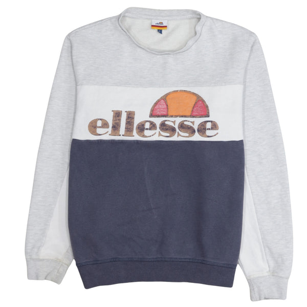 Ellesse 90's Spellout Crew Neck Sweatshirt Large Grey