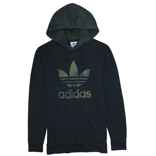 Adidas 90s Black Spellout Pullover Hoodie Men's Small Vintage