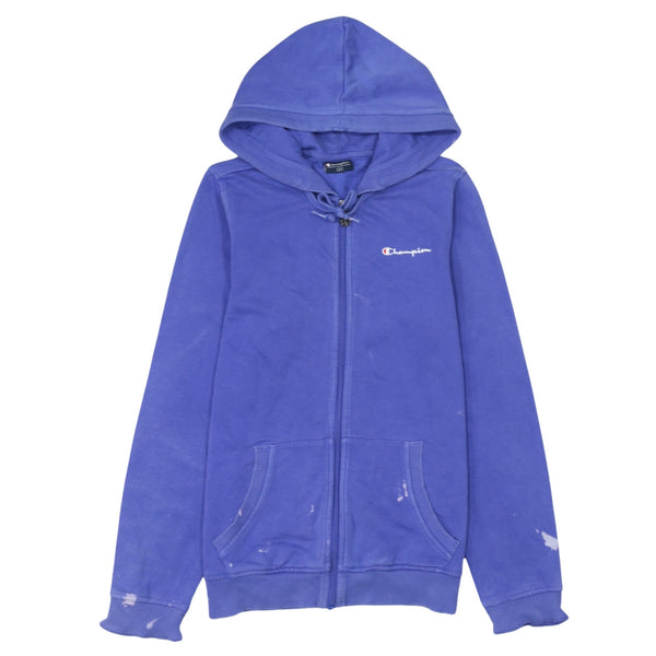 Champion 90's Lightweight Full Zip Up Hoodie Medium Blue