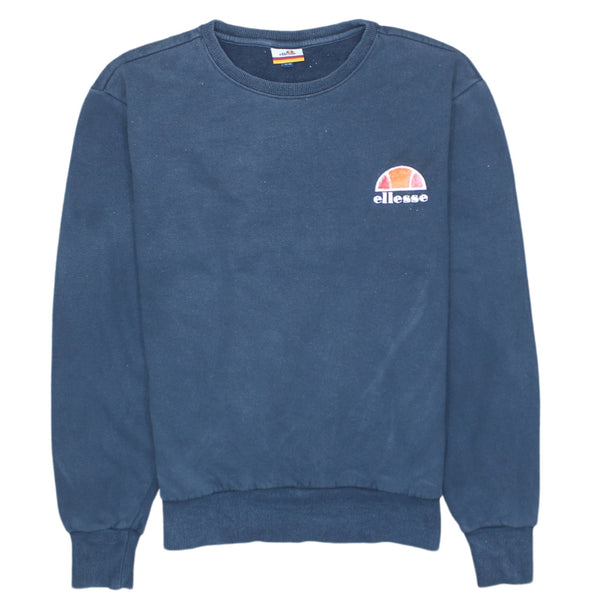 Ellesse 90's Vintage Lightweight Crew Neck Sweatshirt Medium Navy Blue
