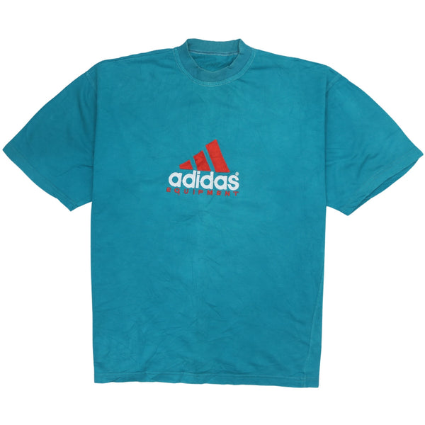 Adidas Vintage 90's Blue Spellout Short Sleeve Equipment T-Shirt XLarge