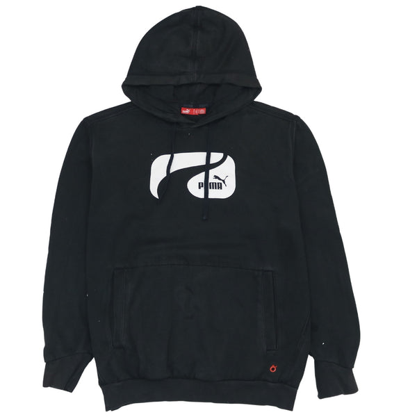 Puma 90's Vintage Spellout Black Pullover Hoodie Men's Small