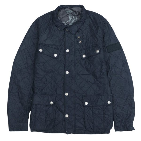 Barbour Women's 90's Vintage Black Lightweight Button Up Windbreaker, L