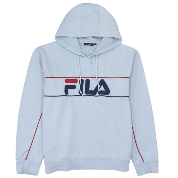 Fila 90's Blue Spellout Pullover Hoodie Men's XLarge Cotton