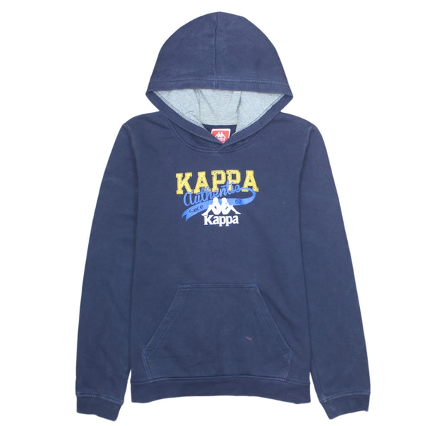 Kappa 90's Navy Blue Spellout Pullover Hoodie Medium Cotton Rare