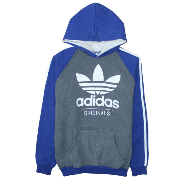 Adidas 90's Spellout Pullover Hoodie Small Blue