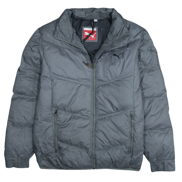 Puma 90's Grey Lightweight Full Zip Up Puffer Jacket Large
