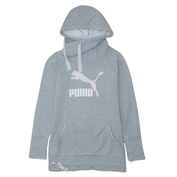 Puma Vintage 90's Grey Spellout Pullover Hoodie Women's XS Retro