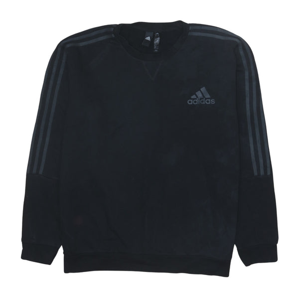 Adidas Vintage 90's Black Striped Sleeve Crew Neck Sweatshirt XLarge