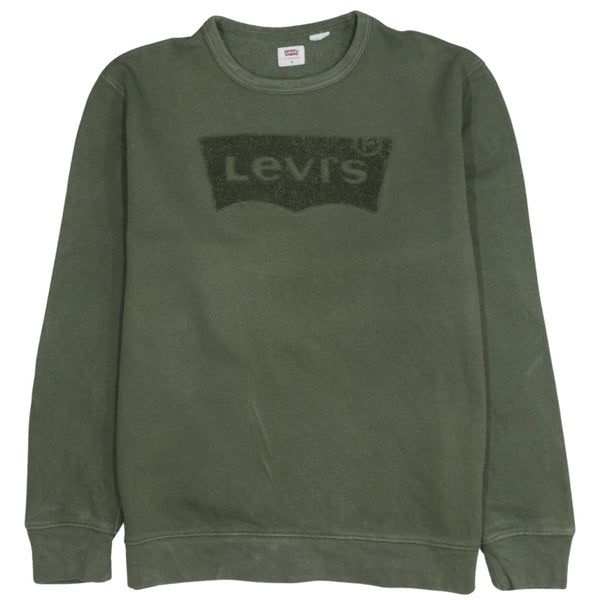 Levi's 90's Spellout Crew Neck Cotton Sweatshirt Medium Green
