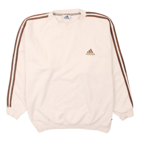 Adidas 90's Striped Sleeve Crew Neck Sweatshirt XXXLarge  White