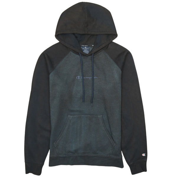 Champion 90's Drawstring Pockets Pullover Hoodie Small Black