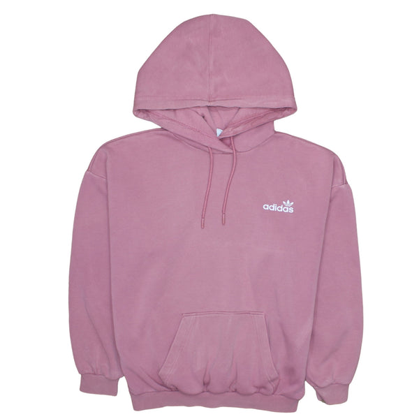 Adidas 90's Drawstring Pockets Pullover Hoodie Large  Pink