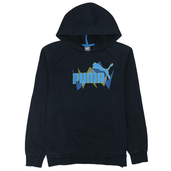 Puma 90's Vintage Spellout Pullover Hoodie XLarge Black Cotton