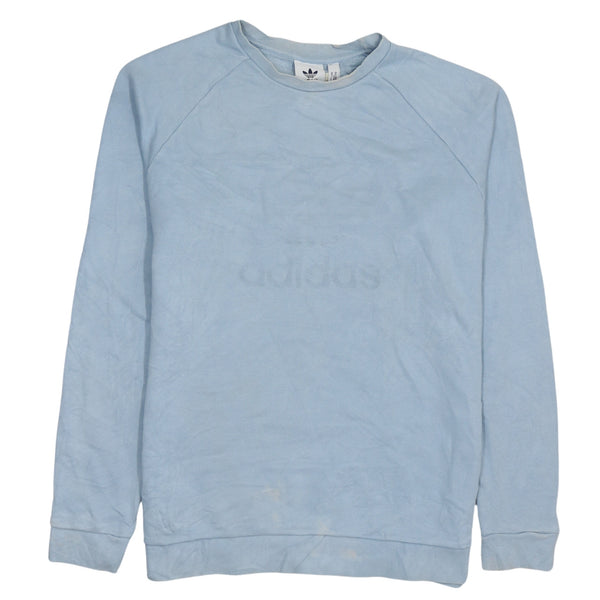 Adidas 90's Vintage Blue Spellout Sweatshirt Men's Medium