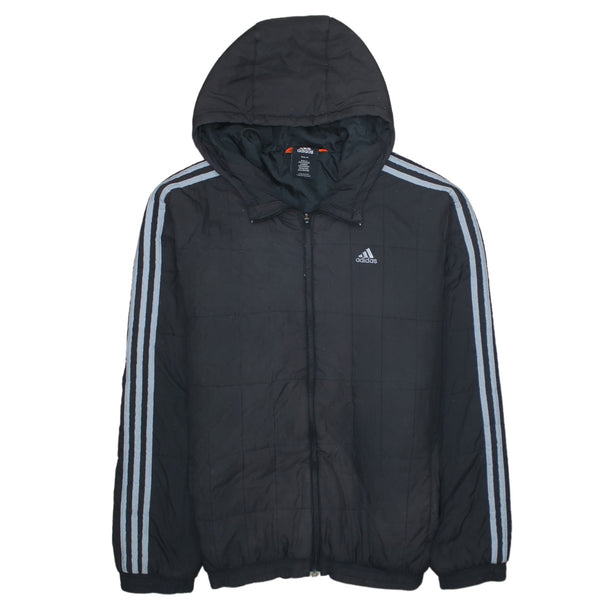 Adidas 90's Striped Sleeve Full Zip Up Windbreaker Medium Black
