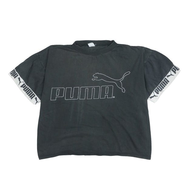Puma 90's Spellout Black T-Shirt XLarge Vintage Style Short Sleeves
