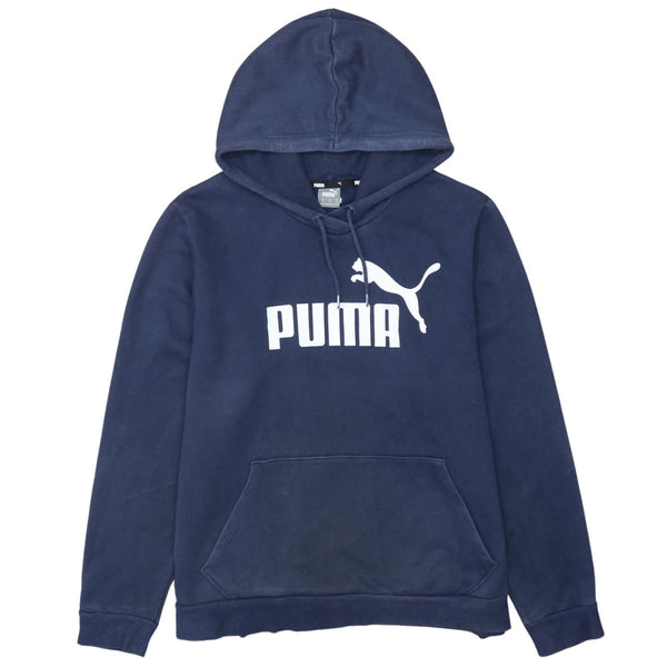 Puma 90's Vintage Spellout Pullover Hoodie XL Navy Blue