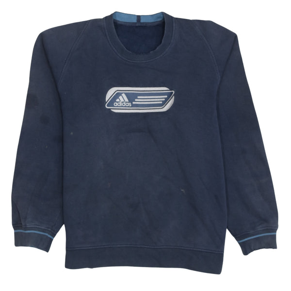 Adidas 90's Lightweight Crew Neck Sweatshirt Large  Navy Blue