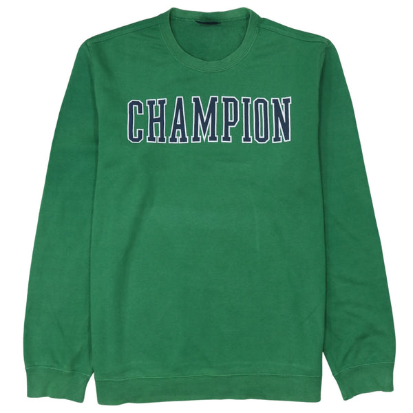 Champion 90's Spellout Crew Neck Sweatshirt XLarge Green