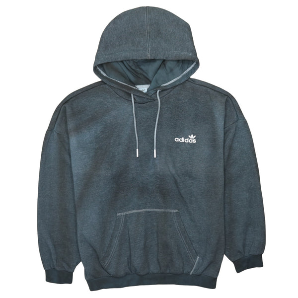 Adidas Vintage 90's Black Pullover Hoodie with Drawstring Pockets - Women's Medium