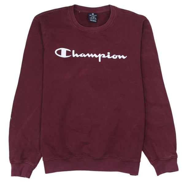 Champion 90's Spellout Crew Neck Sweatshirt Large Red