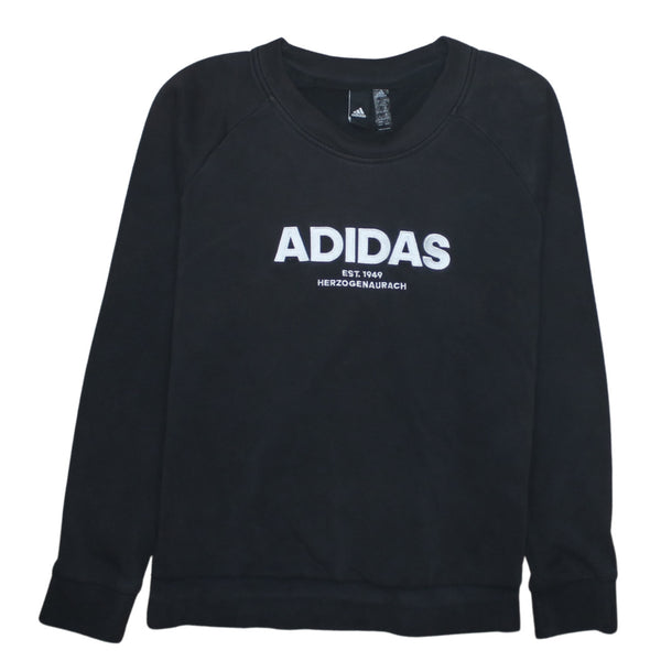Adidas 90's Spellout Crew Neck Sweatshirt Medium Black