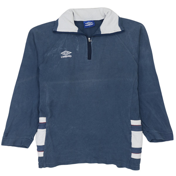 Vintage Umbro 90's Blue Lightweight Quarter Zip Sweatshirt Size Large