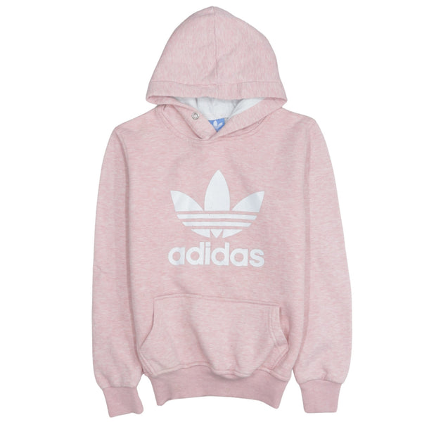Adidas 90's Vintage Spellout Pullover Hoodie Small Pink