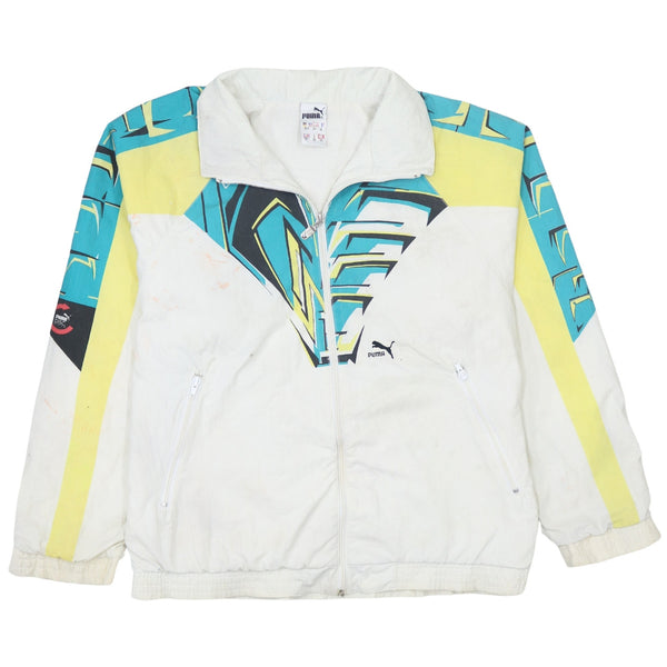 Puma 90's Lightweight Full Zip Up Windbreaker Large  White