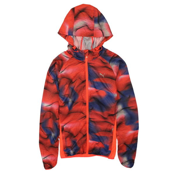 Puma Women's Medium Orange 90's Vintage Sportswear Hoodie Zip Up